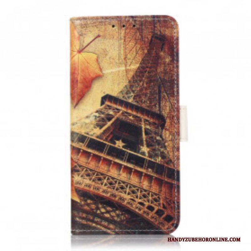 Flip Case Für Xiaomi Redmi Note 10 5G Eiffelturm Im Herbst