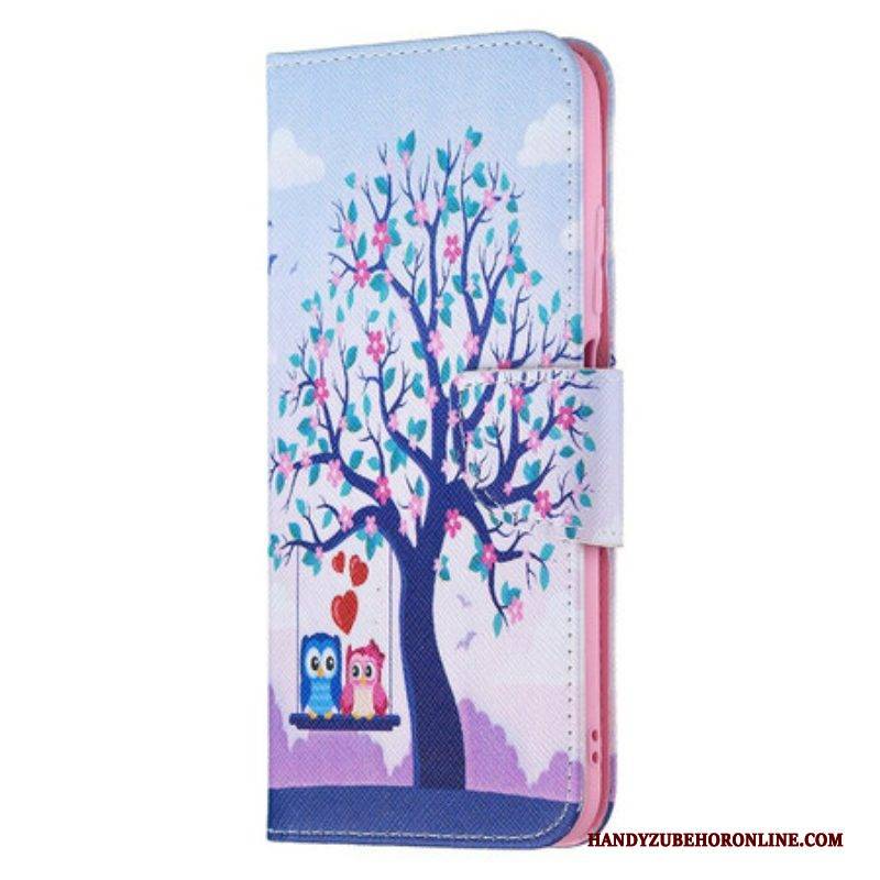 Flip Case Für Xiaomi Redmi Note 10 5G Eulen Auf Der Schaukel
