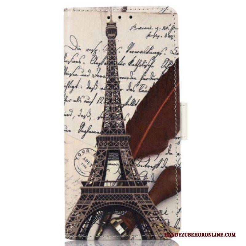 Flip Case Für Xiaomi Redmi Note 12 4G Der Eiffelturm Des Dichters