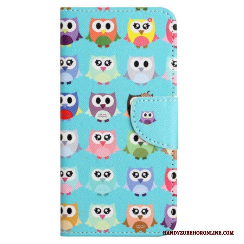 Flip Case Für Xiaomi Redmi Note 12 4G Eulen