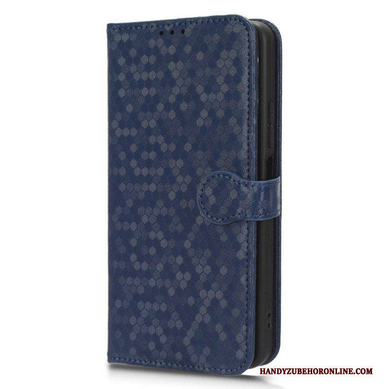 Flip Case Für Xiaomi Redmi Note 12 4G Mit Kordel 3d-riemchendesign