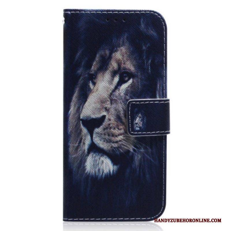 Flip Case Für Xiaomi Redmi Note 12 4G Träumender Löwe