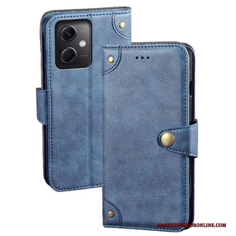 Flip Case Für Xiaomi Redmi Note 12 5G Magnetischer Knopf