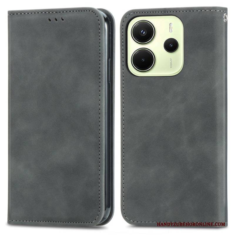Flip Case Für Xiaomi Redmi Note 14 4g Wildlederoptik