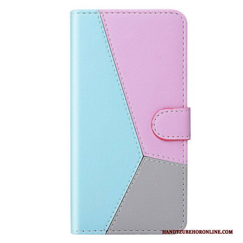 Flip Case Für iPhone 13 Mini Dreifarbiger Ledereffekt