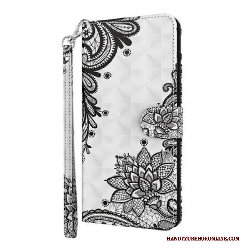 Flip Case Für iPhone 13 Pro Max Spitzenblumen