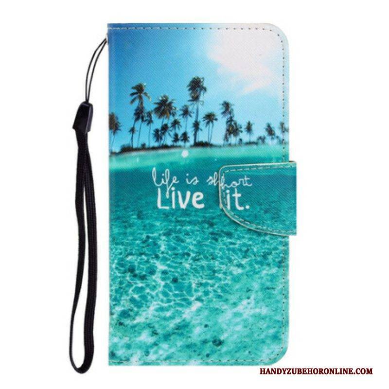 Flip Case Für iPhone 13 Pro Mit Kordel Lebe Es Bei Lanyard