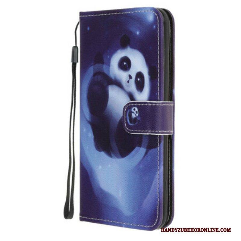 Flip Case Für iPhone 13 Pro Panda-weltraum