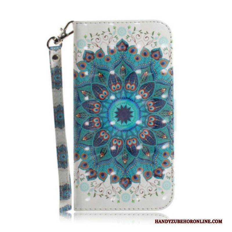 Flip Case Für iPhone 14 Plus Mit Kordel Riemchen-mandala