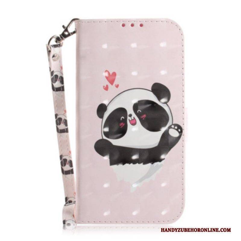 Flip Case Für iPhone 14 Plus Mit Kordel Riemchenpanda