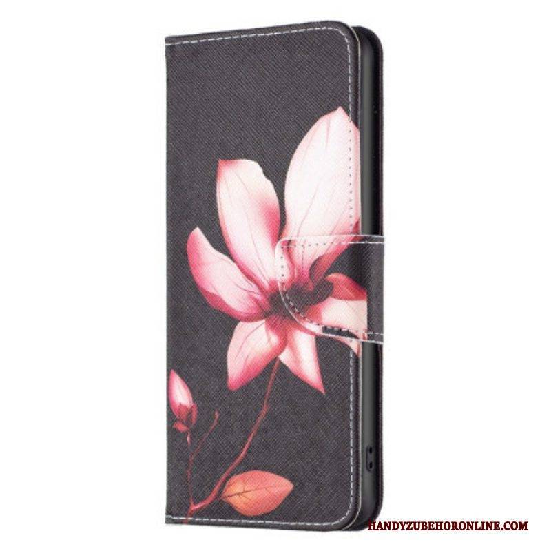 Flip Case Für iPhone 14 Pro Max Pinke Blume