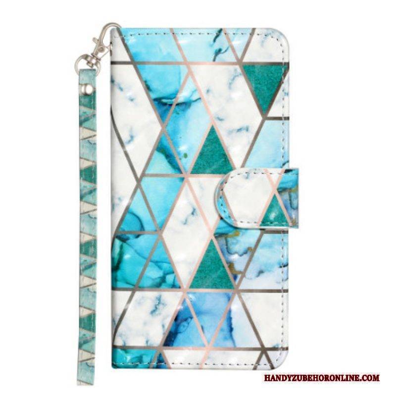 Flip Case Für iPhone 15 Plus Mit Kordel 3d-marmor Mit Riemen