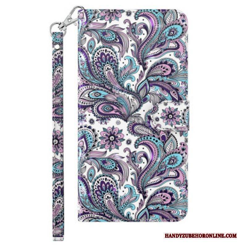Flip Case Für iPhone 15 Plus Mit Kordel 3d-muster Mit Riemen