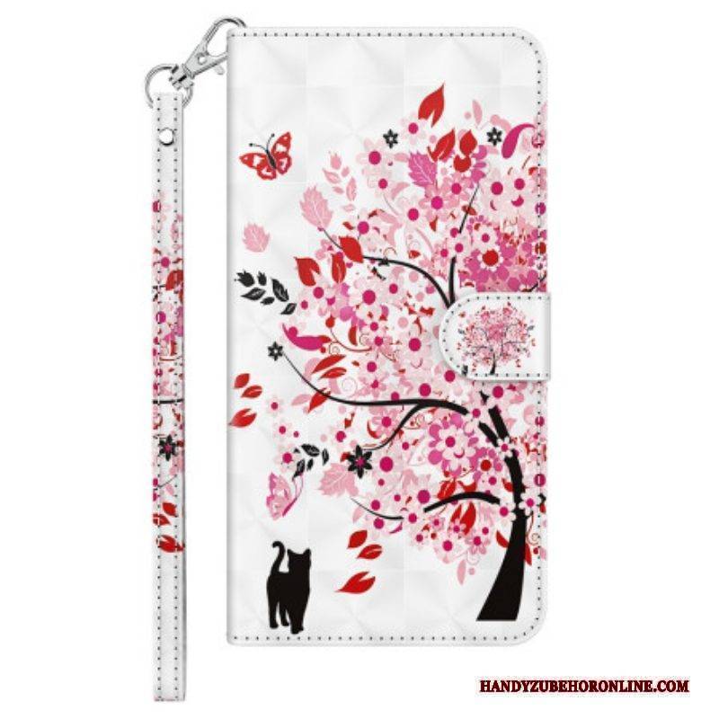 Flip Case Für iPhone 15 Pro Mit Kordel Unter Dem Roten Baum 3d Mit Riemen