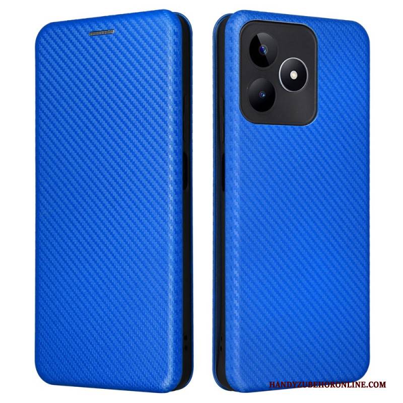 Flip Case Realme C53 Kohlefaser