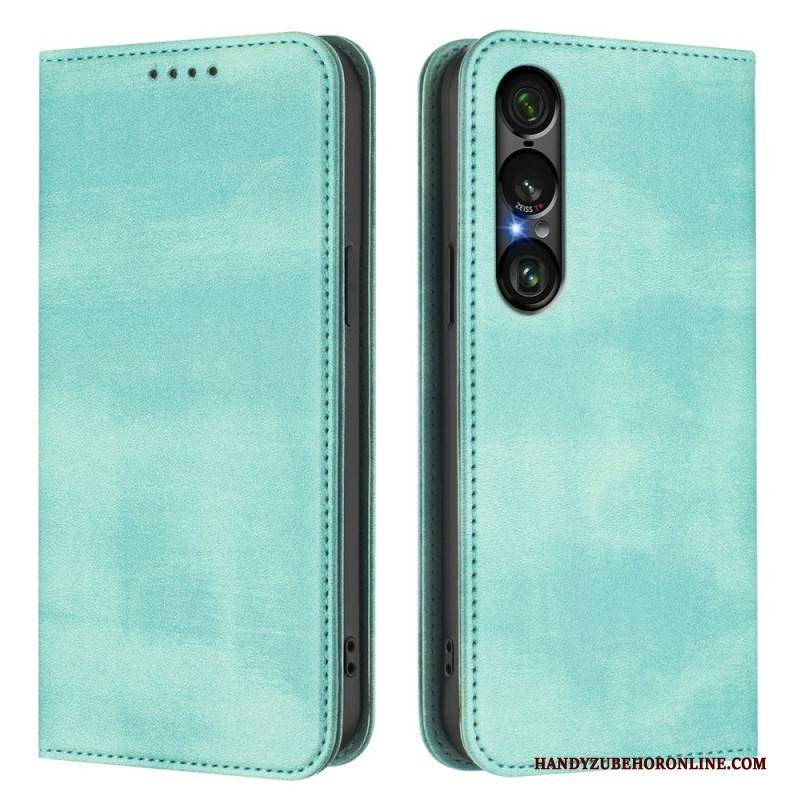 Flip Case Sony Xperia 1 Vii Rfid-schutz Im Retro-design
