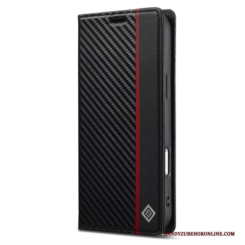 Flip Case iPhone 17 Pro Handyhülle Lc.imeeke Carbonfaser