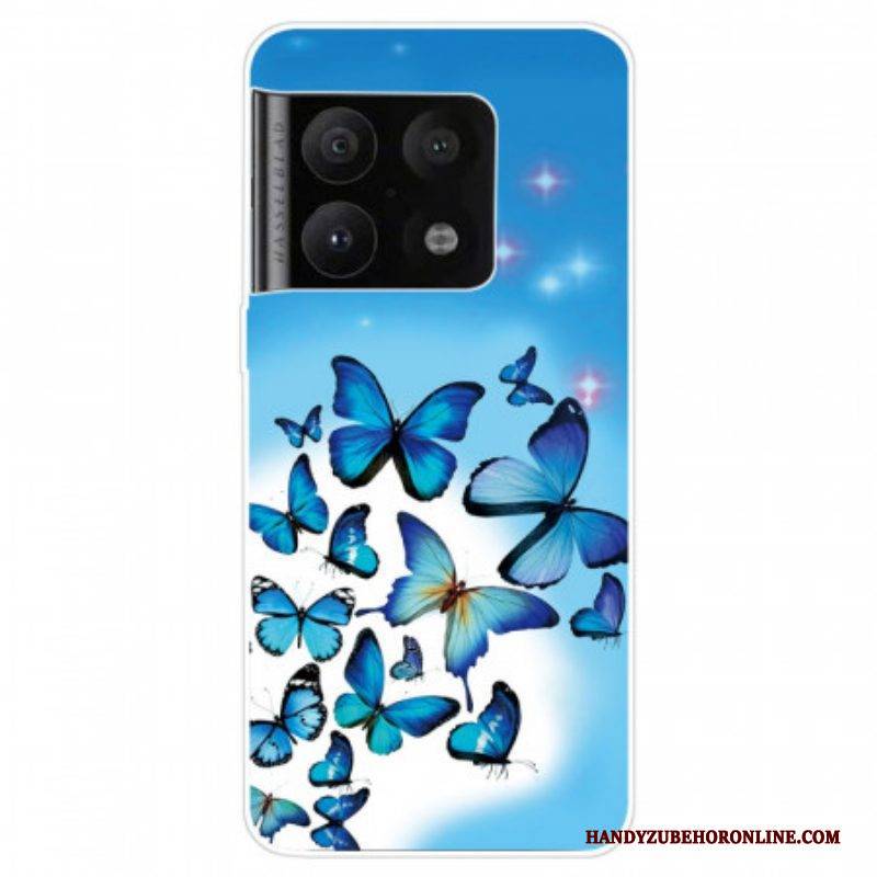 Handyhülle Für OnePlus 10 Pro 5G Flug Der Blauen Schmetterlinge