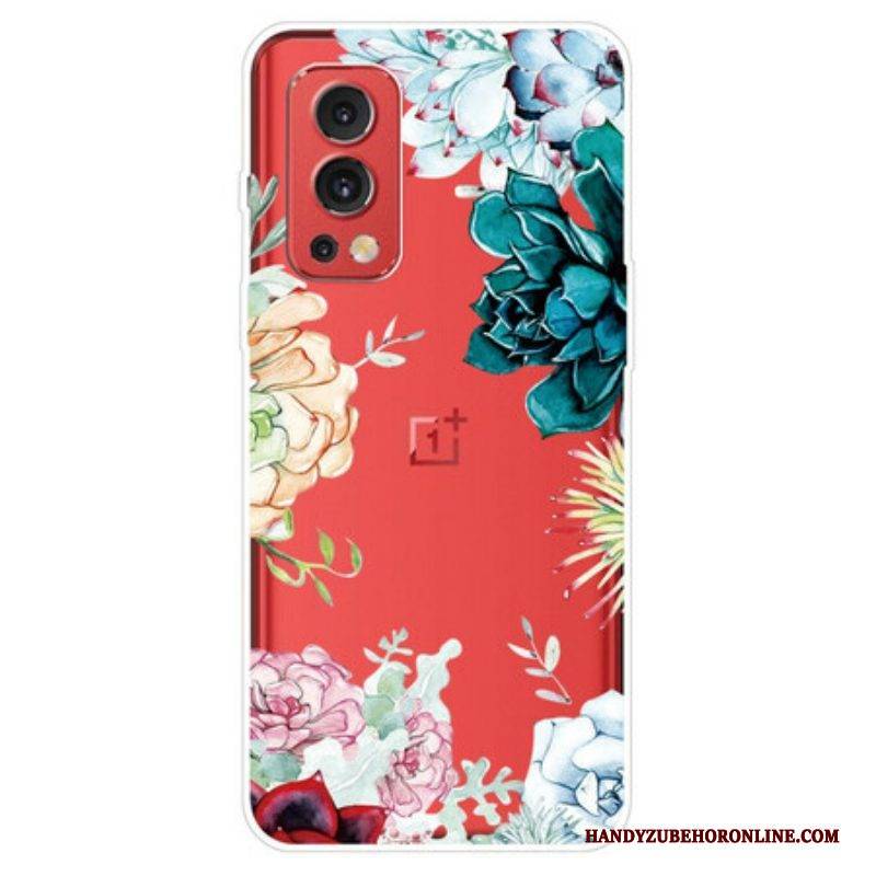 Handyhülle Für OnePlus Nord 2 5G Nahtlose Aquarellblumen