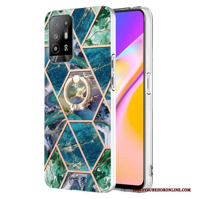 Handyhülle Für Oppo A94 5G Geometrischer Marmor Mit Ring