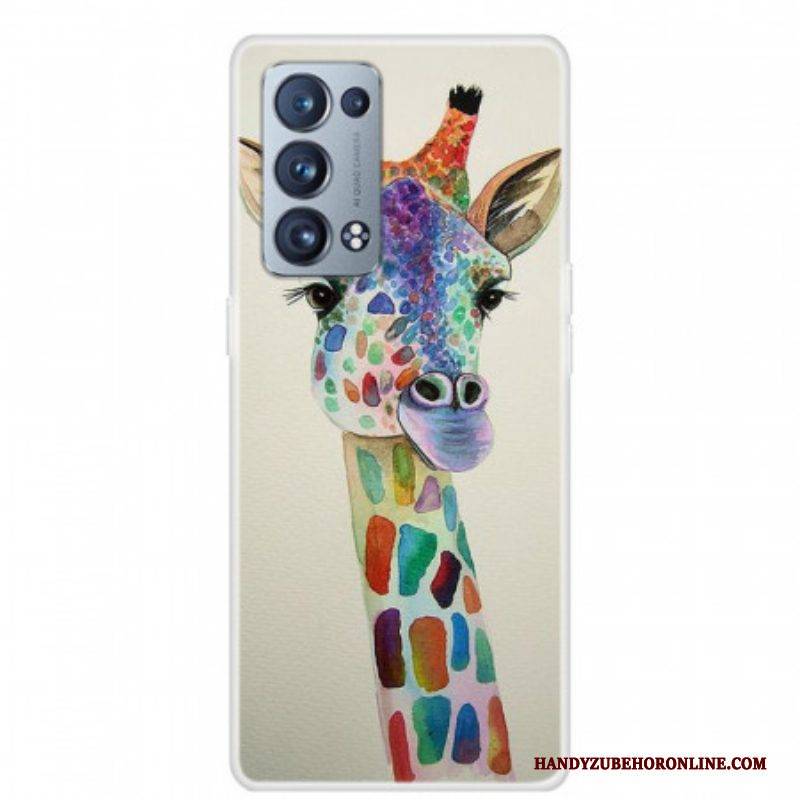 Handyhülle Für Oppo Reno 6 Pro 5G Bunte Giraffe