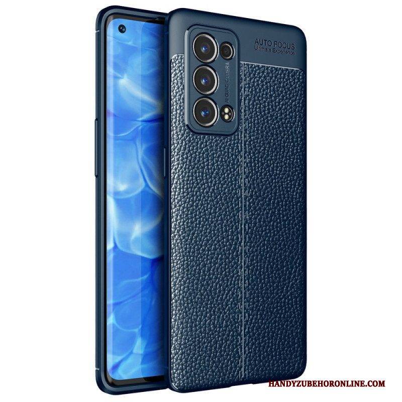 Handyhülle Für Oppo Reno 6 Pro 5G Litchi Double Line Leder