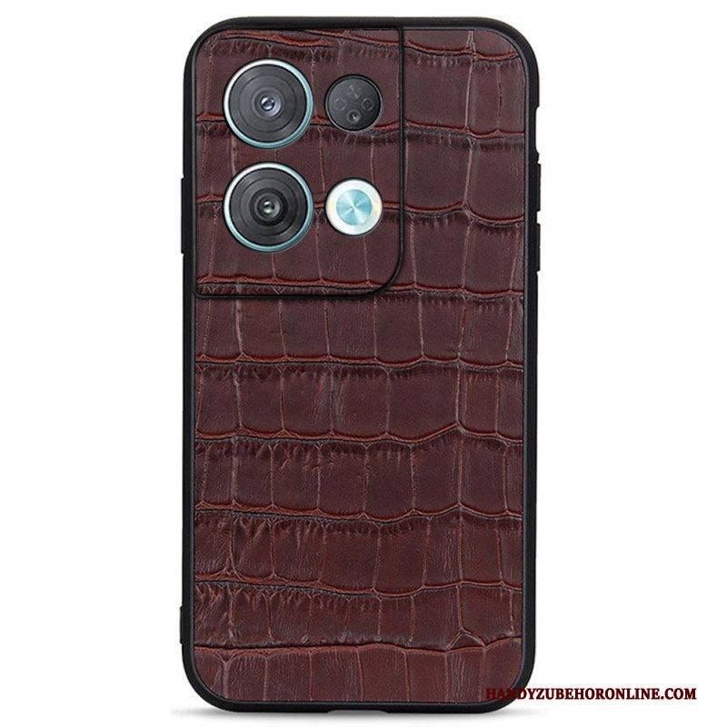 Handyhülle Für Oppo Reno 8 Echtes Leder Im Krokodil-stil
