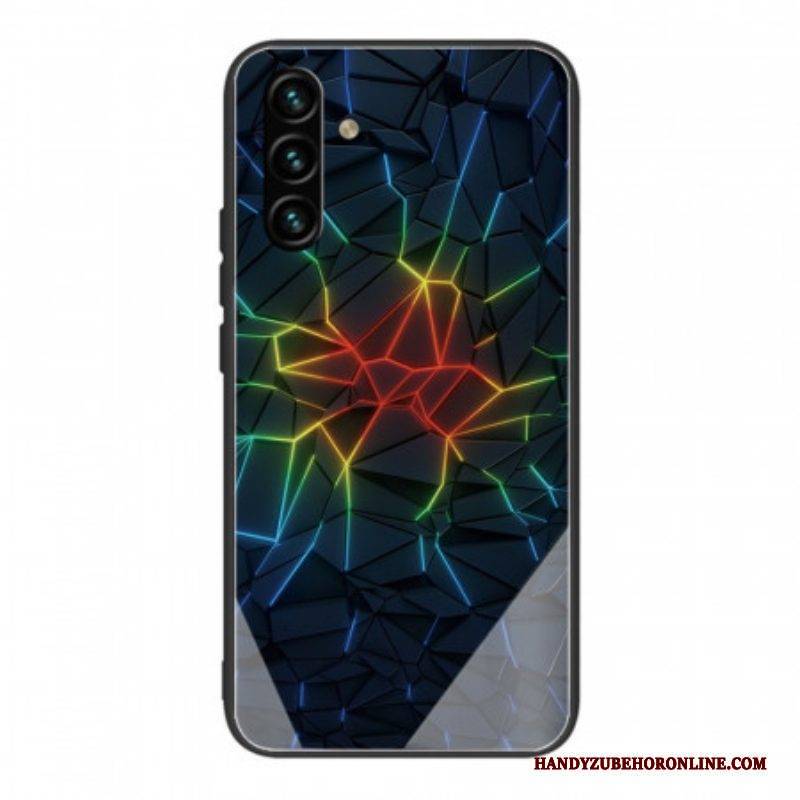 Handyhülle Für Samsung Galaxy A13 5G / A04s Geometrie Aus Gehärtetem Glas