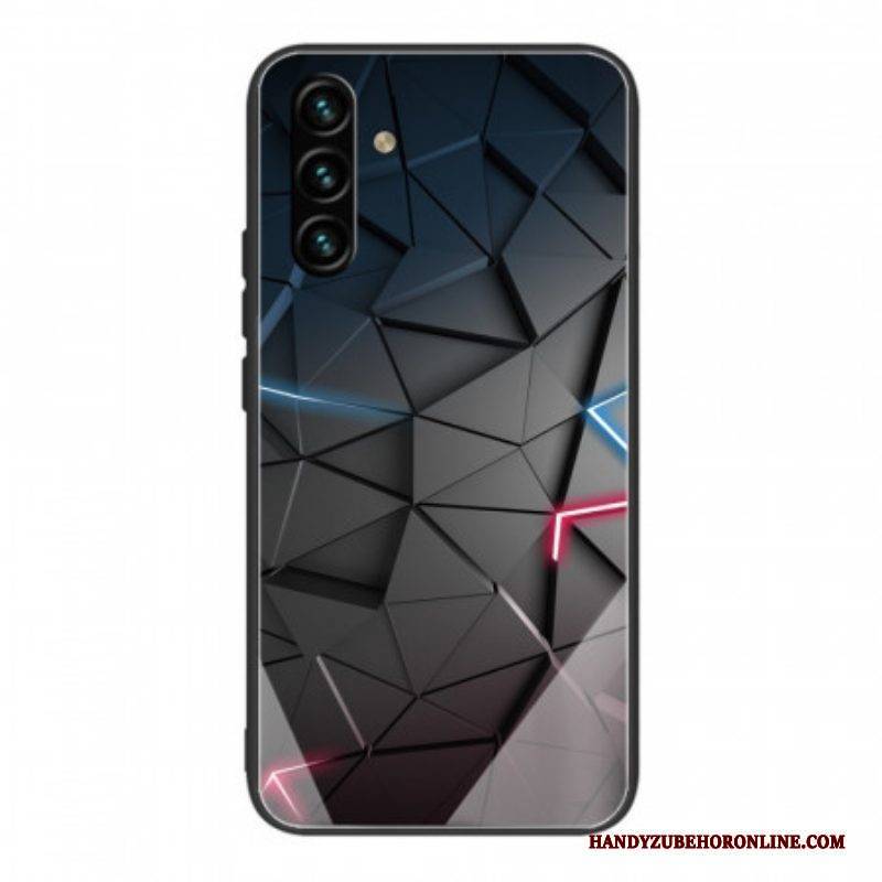 Handyhülle Für Samsung Galaxy A13 5G / A04s Geometrie Aus Gehärtetem Glas