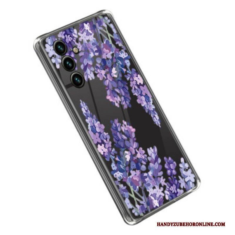 Handyhülle Für Samsung Galaxy A14 / A14 5G Nahtlose Lila Blumen