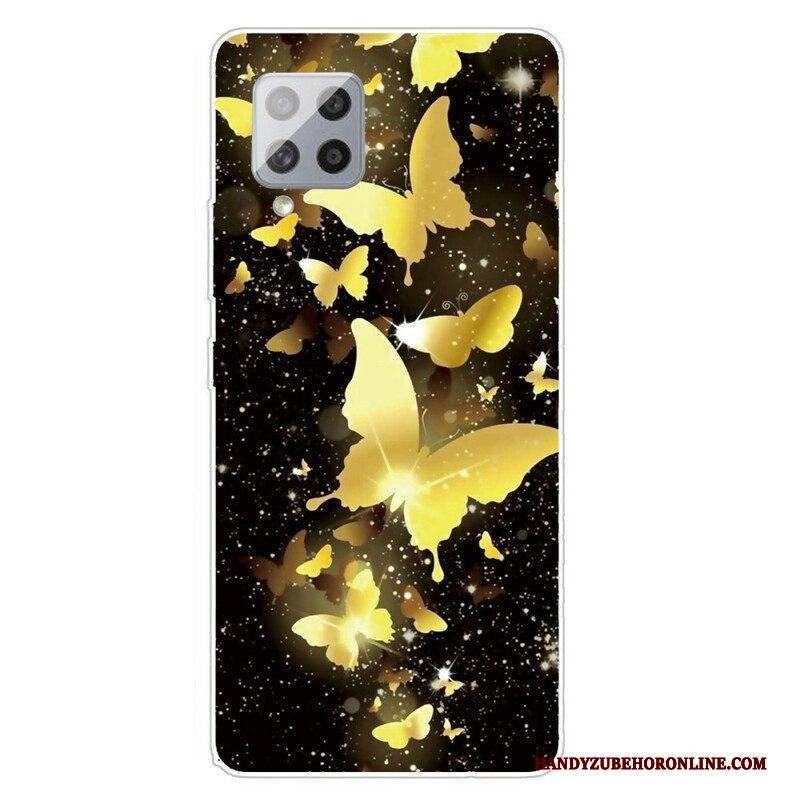Handyhülle Für Samsung Galaxy A42 5G Schmetterlinge Schmetterlinge