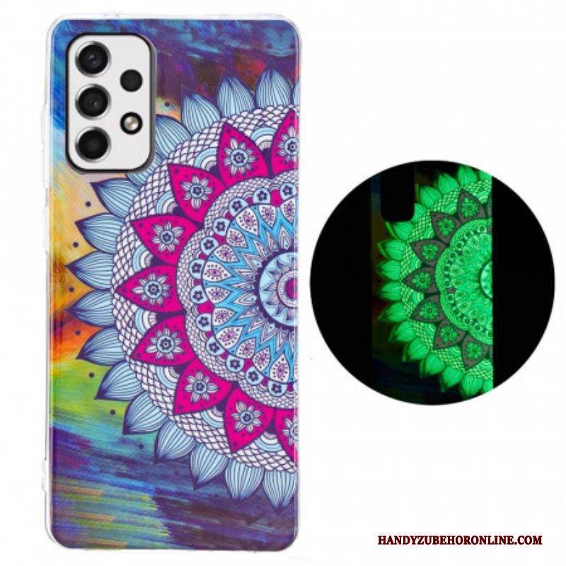 Handyhülle Für Samsung Galaxy A53 5G Fluoreszierendes Buntes Mandala