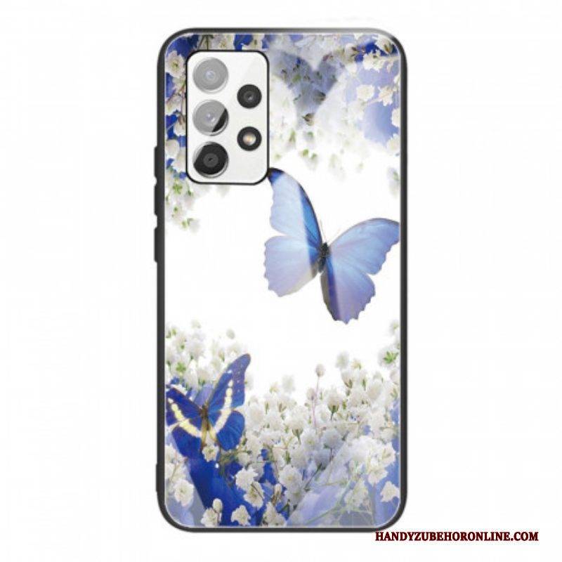 Handyhülle Für Samsung Galaxy A53 5G Gehärtetes Glas Im Schmetterlings-design