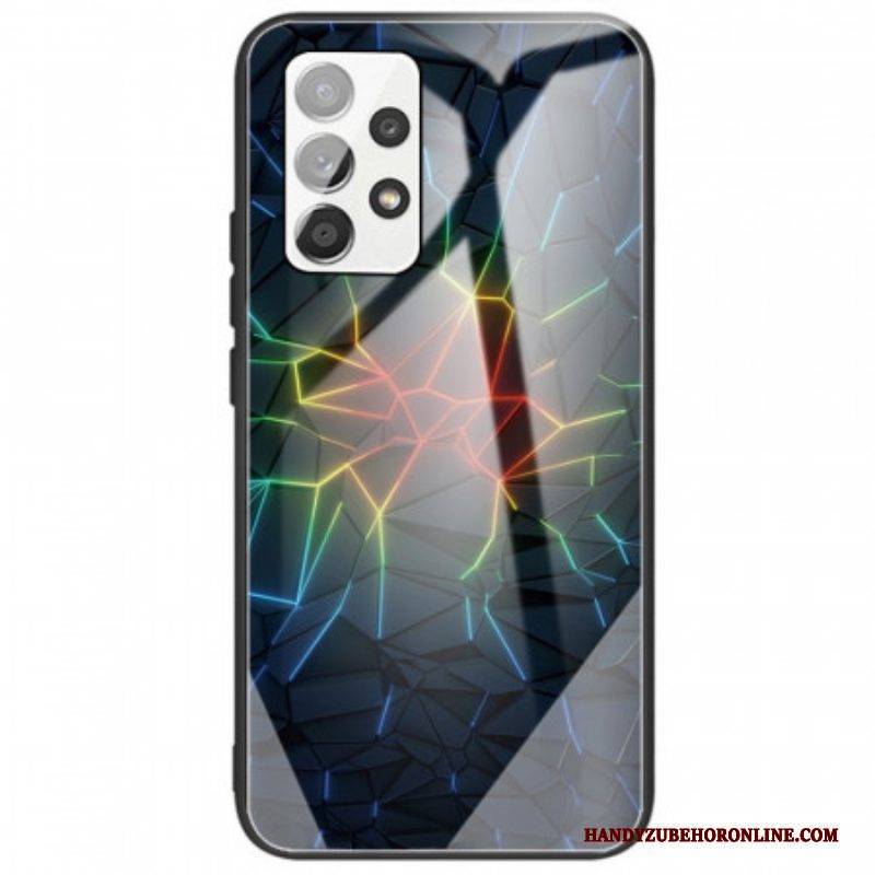 Handyhülle Für Samsung Galaxy A53 5G Geometrie Aus Gehärtetem Glas