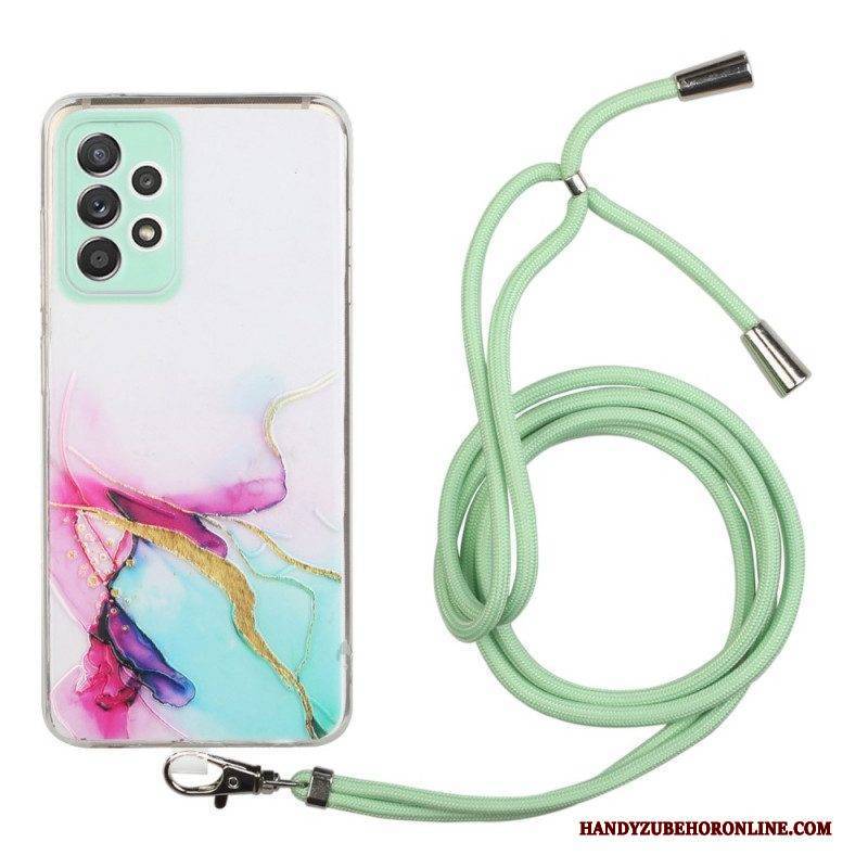 Handyhülle Für Samsung Galaxy A53 5G Mit Kordel Mit Marmorschnur