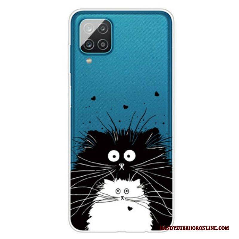 Handyhülle Für Samsung Galaxy M12 / A12 Schauen Sie Sich Die Katzen An