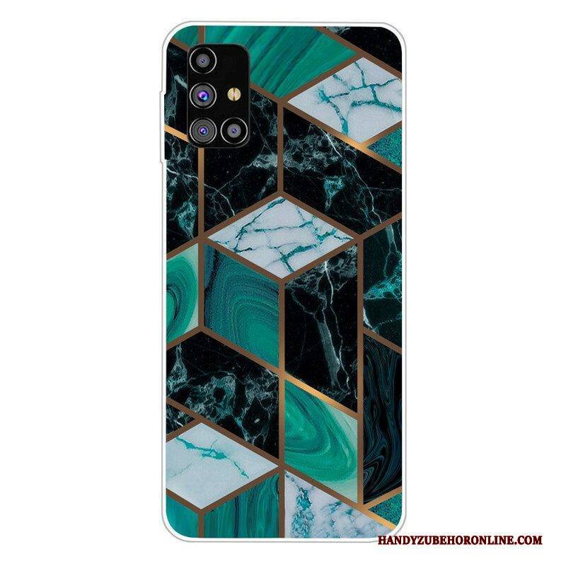 Handyhülle Für Samsung Galaxy M51 Geometrischer Marmor
