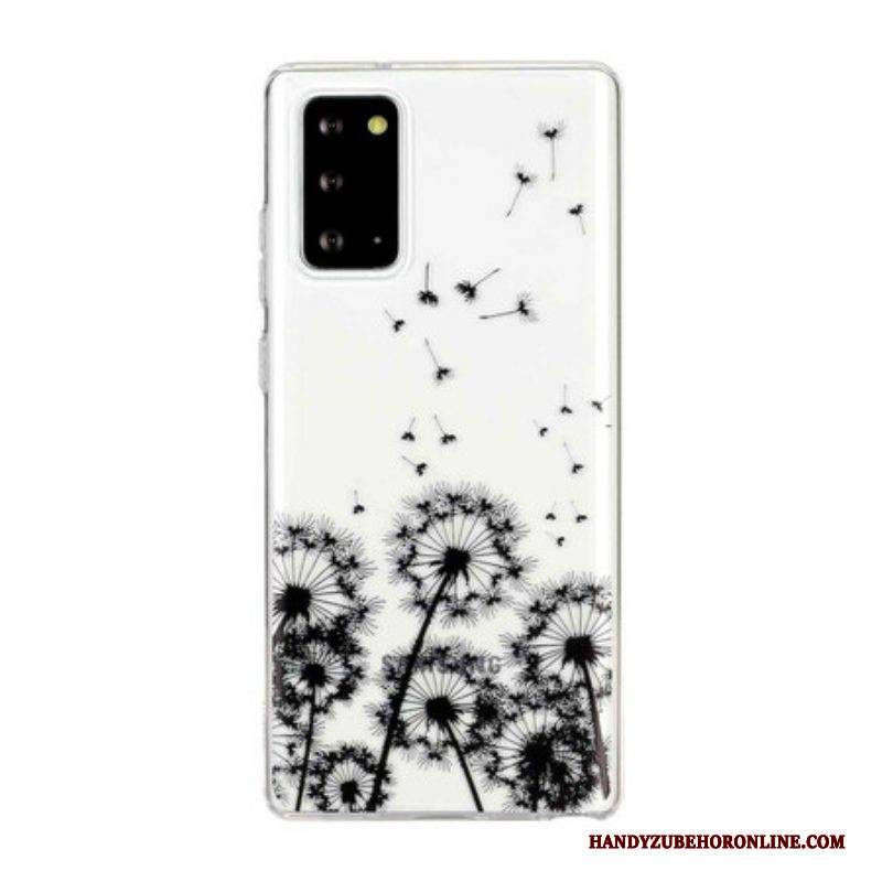Handyhülle Für Samsung Galaxy Note 20 Nahtloser Schwarzer Löwenzahn