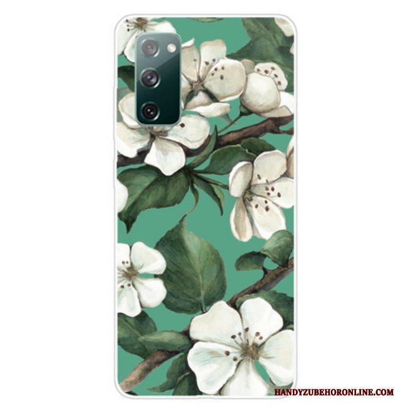 Handyhülle Für Samsung Galaxy S20 FE Bemalte Weiße Blumen