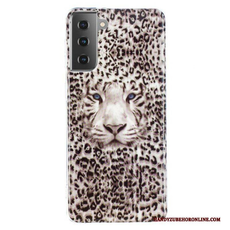 Handyhülle Für Samsung Galaxy S21 5G Leopard Fluoreszierend