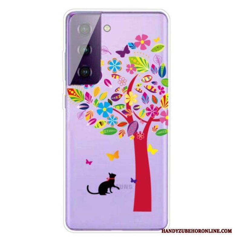 Handyhülle Für Samsung Galaxy S21 FE Katze Unter Dem Baum