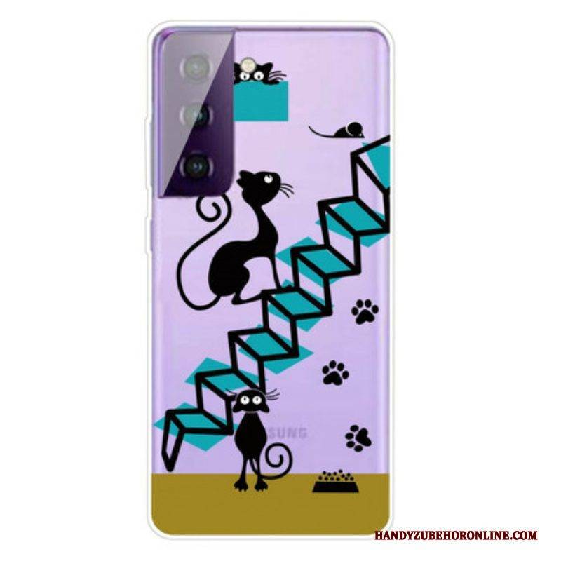 Handyhülle Für Samsung Galaxy S21 FE Lustige Katzen