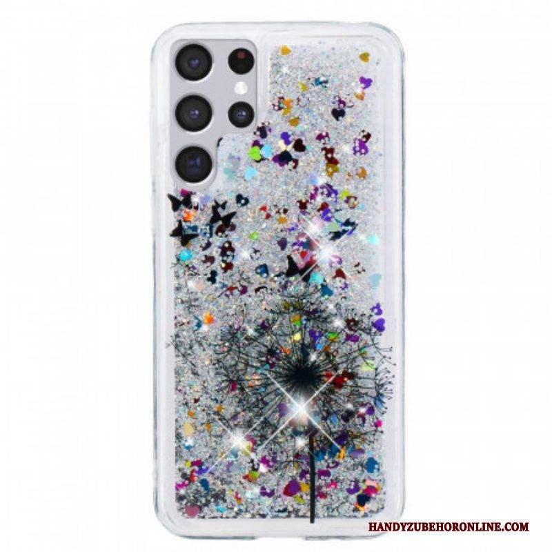 Handyhülle Für Samsung Galaxy S22 Ultra 5G Glitzernder Löwenzahn
