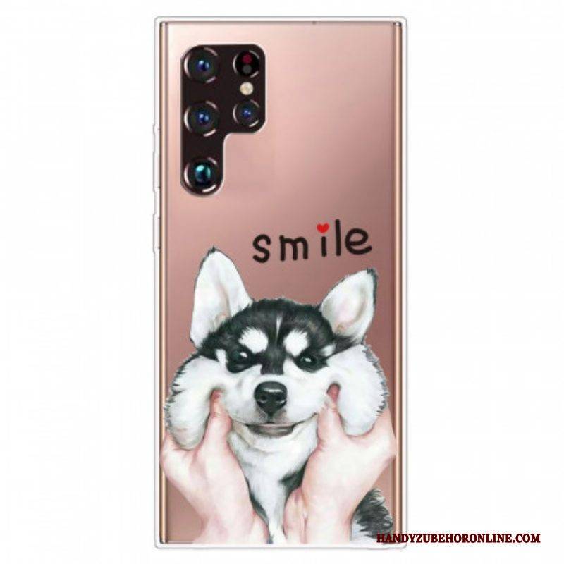 Handyhülle Für Samsung Galaxy S22 Ultra 5G Lächle Hund
