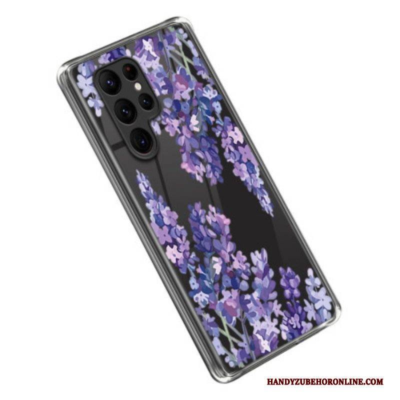 Handyhülle Für Samsung Galaxy S23 Ultra 5G Nahtlose Lila Blumen