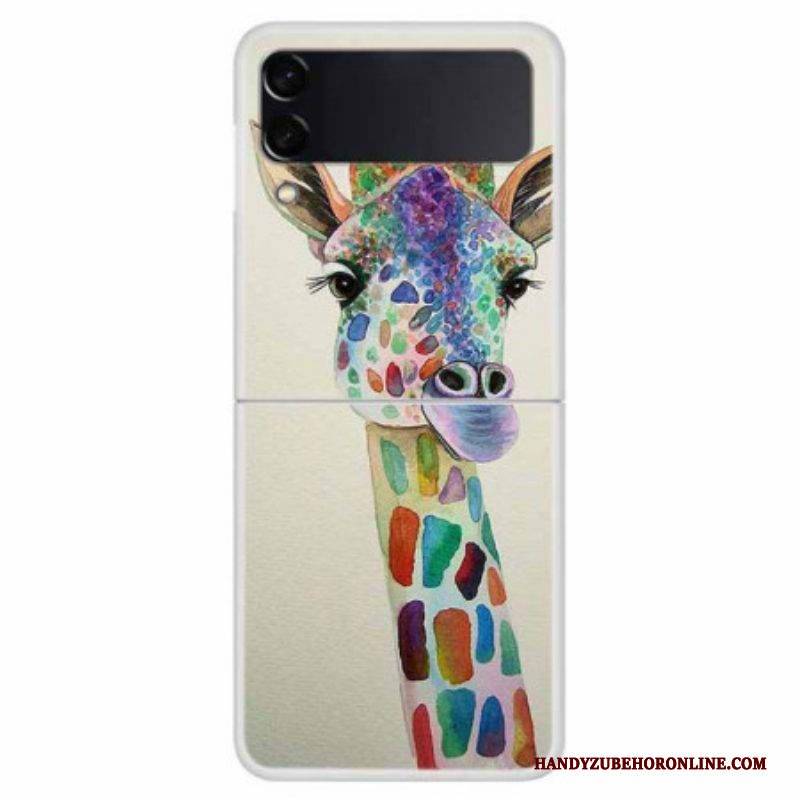 Handyhülle Für Samsung Galaxy Z Flip 4 Flip Case Bunte Giraffe
