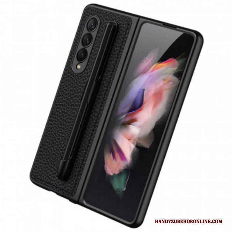 Handyhülle Für Samsung Galaxy Z Fold 3 5G Gkk Stylus-halter Aus Litchi-leder