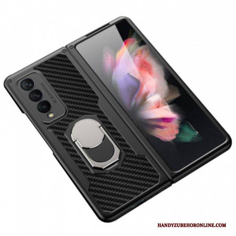 Handyhülle Für Samsung Galaxy Z Fold 3 5G Kohlefaser-ringhalterung Gkk