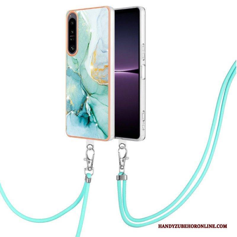 Handyhülle Für Sony Xperia 1 IV Mit Kordel Mit Marmorschnur