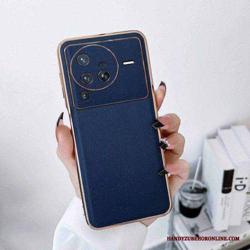 Handyhülle Für Vivo X80 Pro Echtlederfarbe